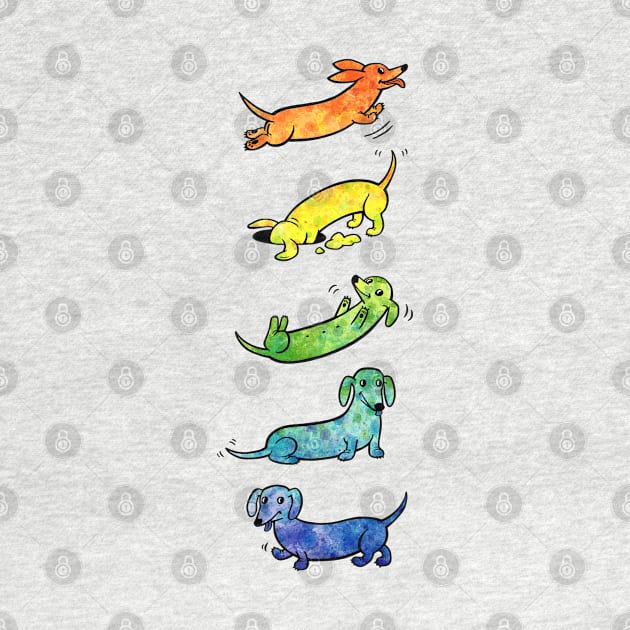 Watercolor Dachshunds by LEvans